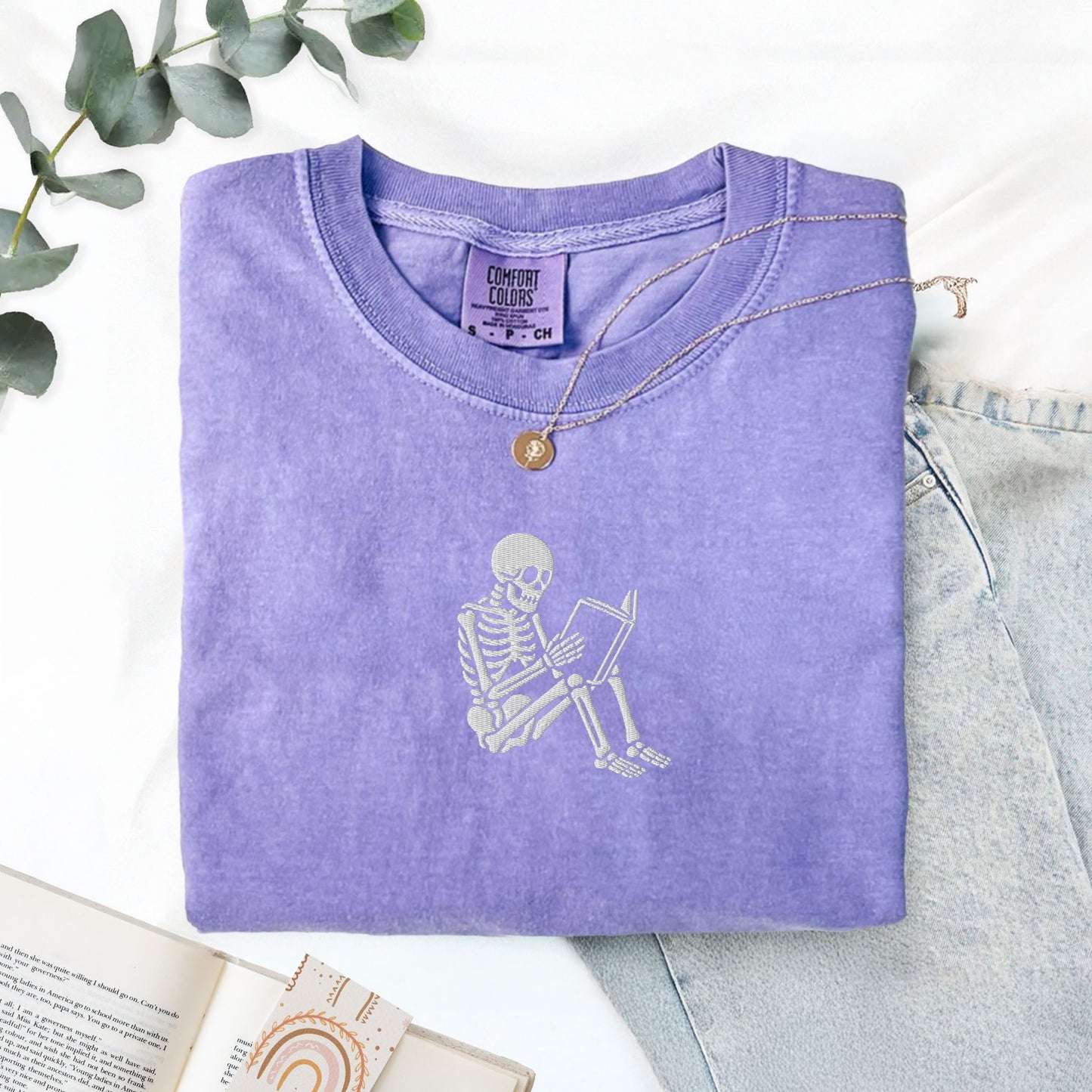 Skeleton Reading T-Shirt