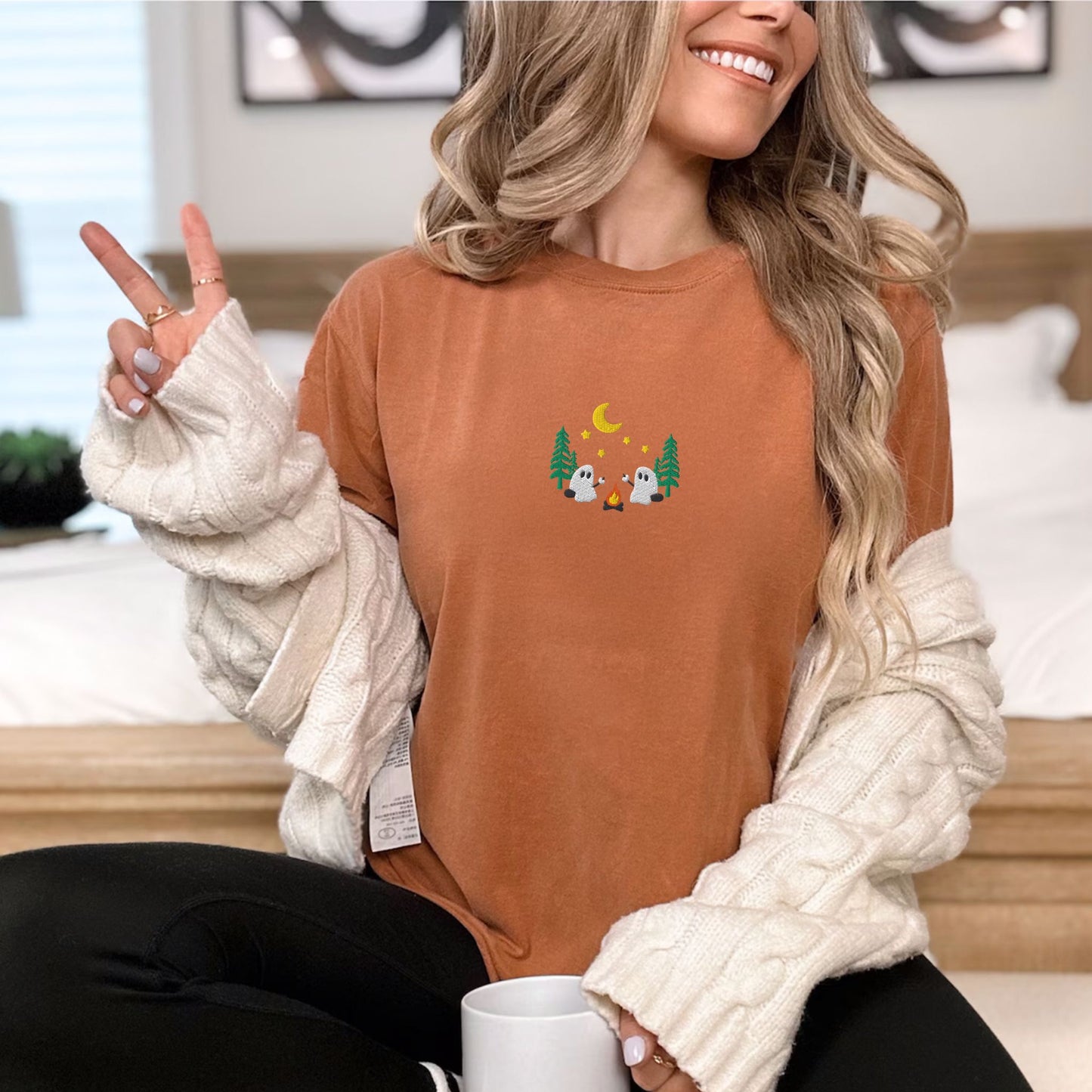 Ghosts Camping Embroidered T-Shirt