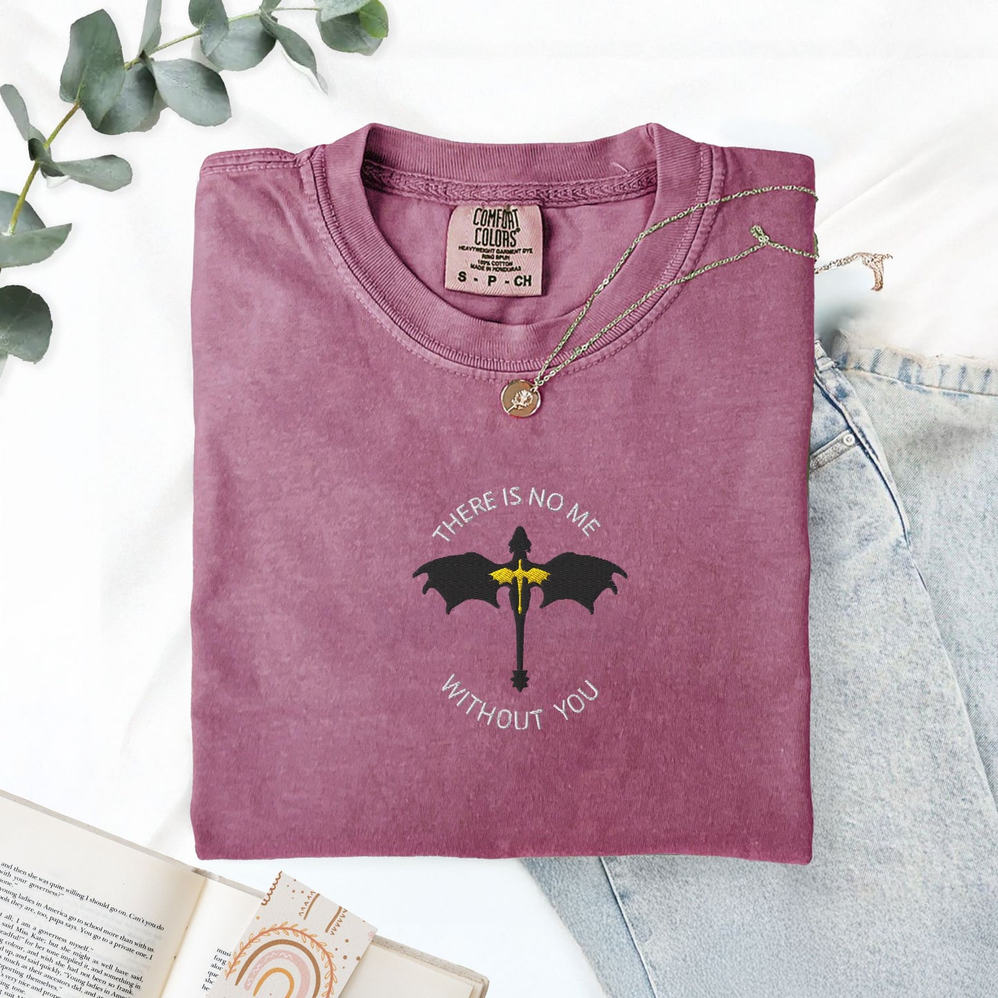 There Is No Me Without You Embroidered Dragons Tee