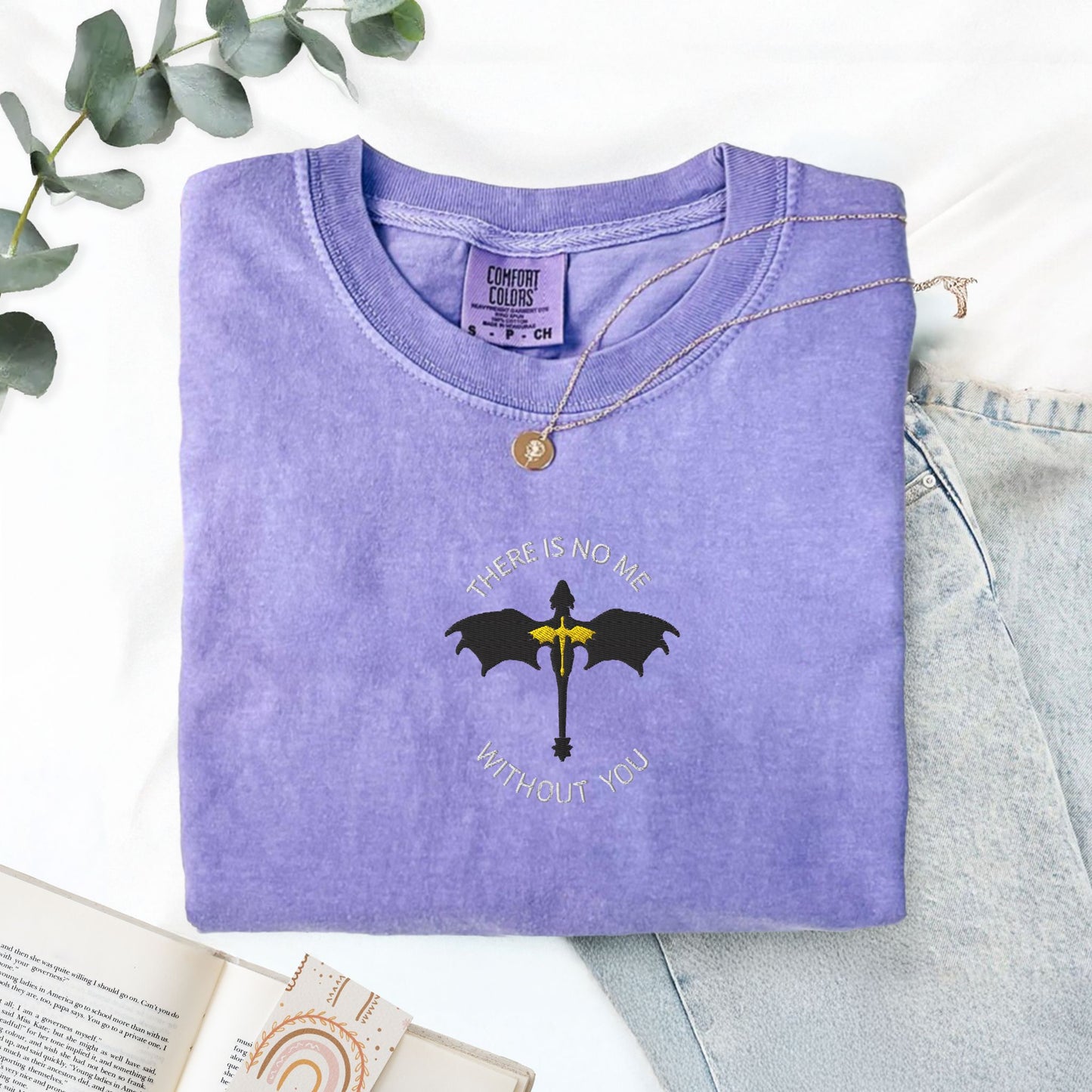 There Is No Me Without You Embroidered Dragons Tee