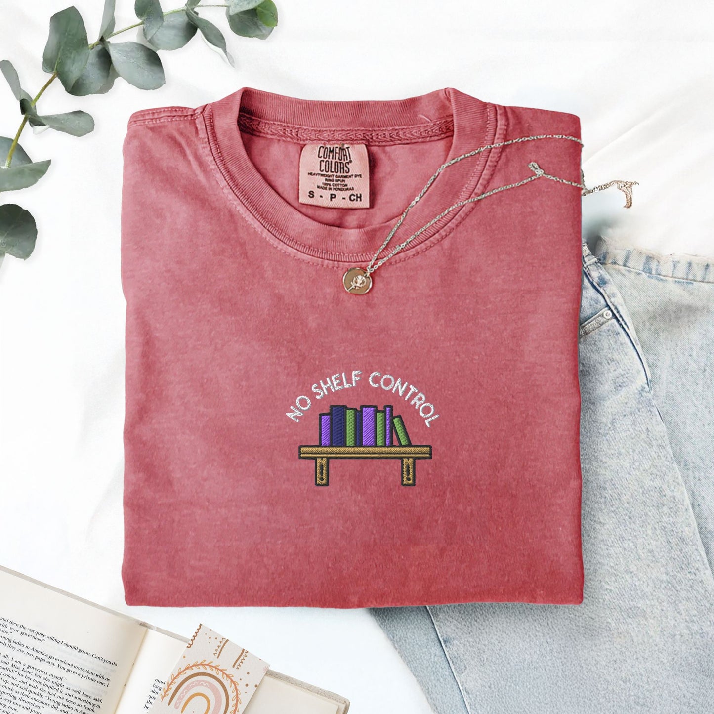 No Shelf Control Embroidered T-Shirt