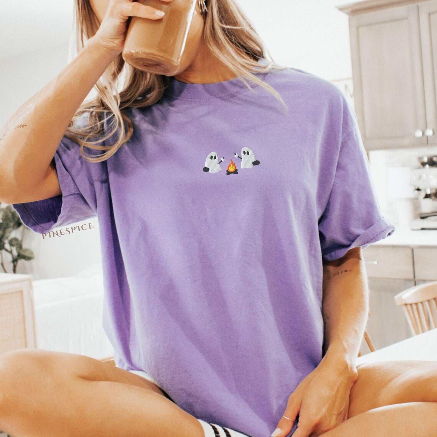 Ghosts Camping Embroidered T-Shirt