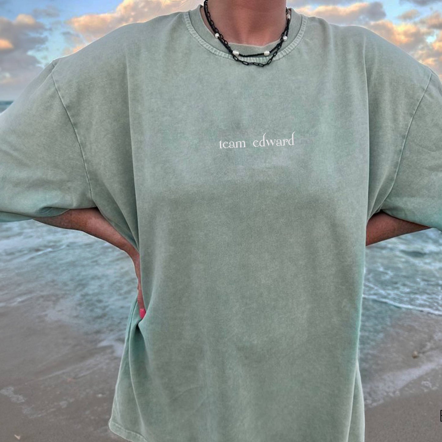 Team Edward Embroidered Comfort Colors T-Shirt