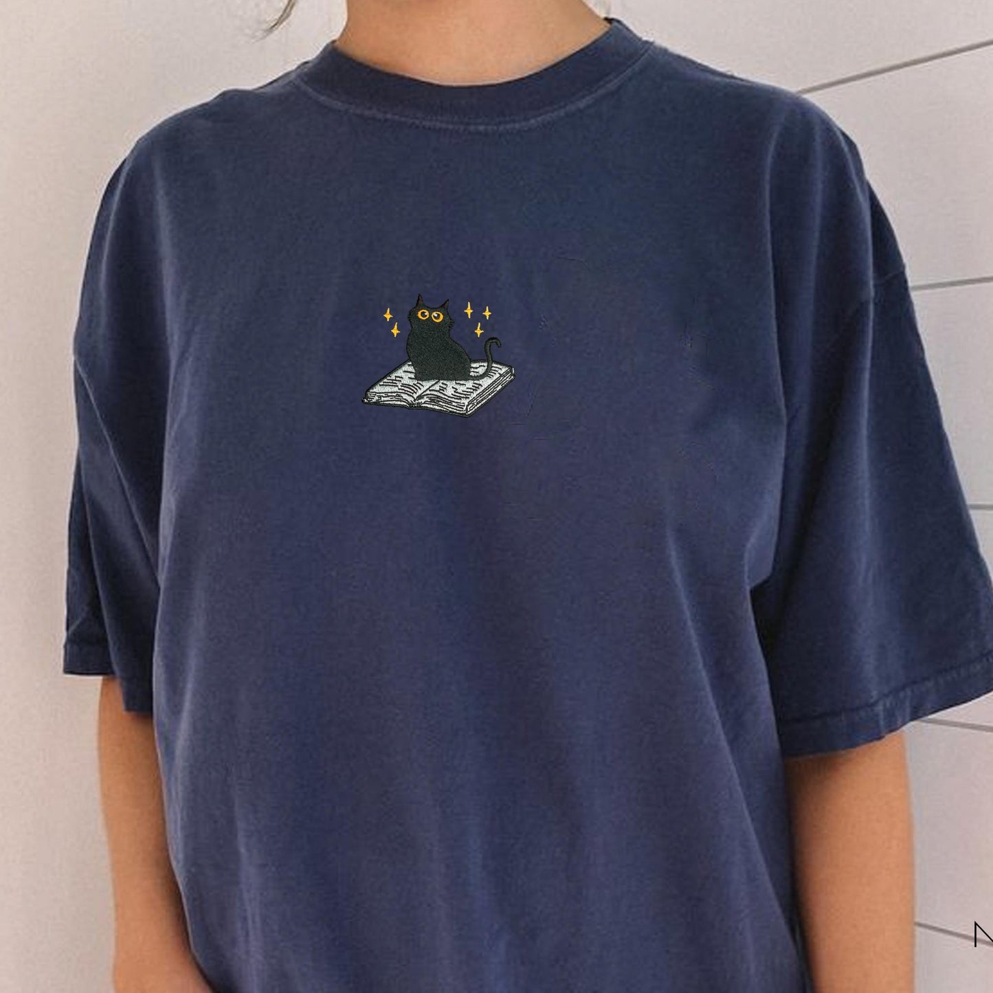 Cat and Book T-Shirt