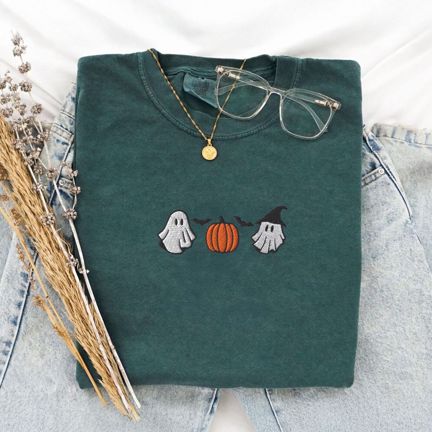 Halloween Cuties Embroidered T-Shirt