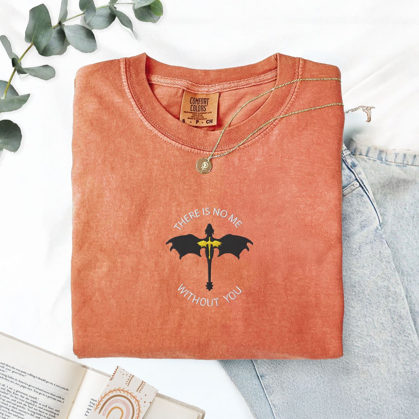 There Is No Me Without You Embroidered Dragons Tee
