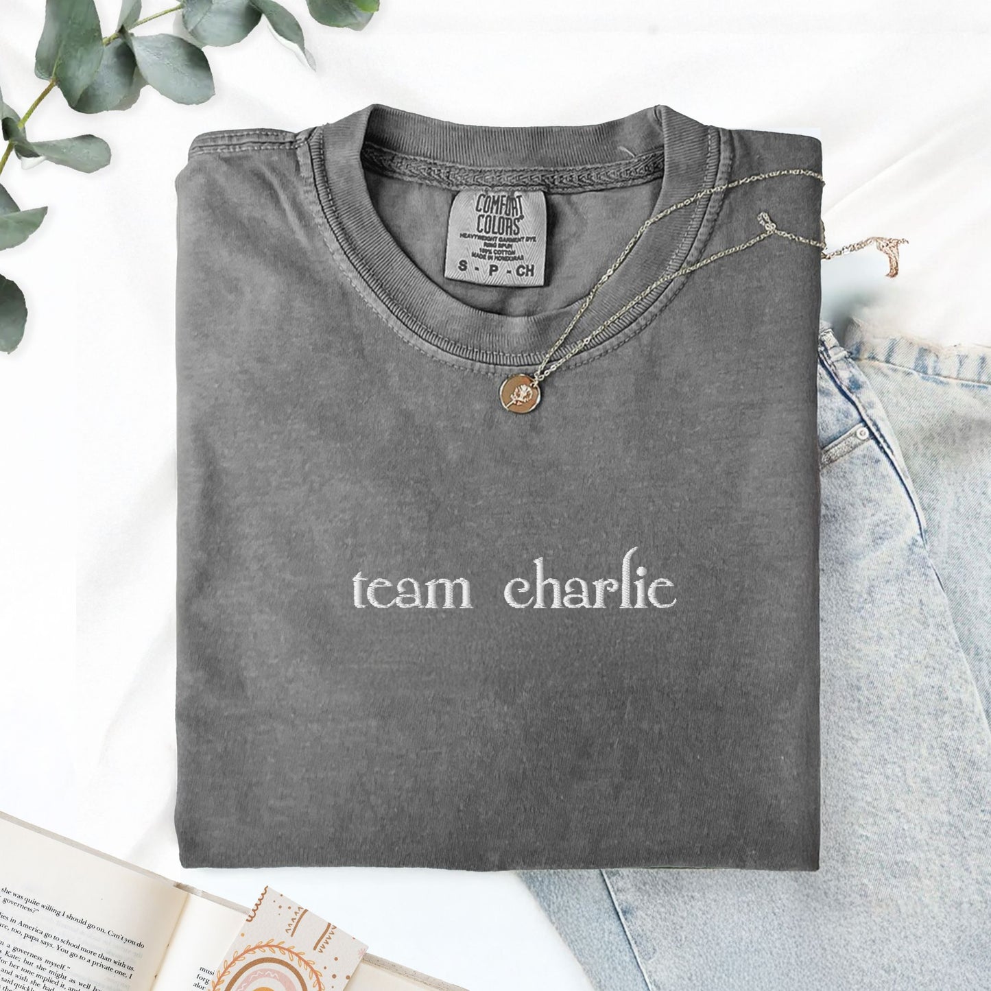 Team Charlie Embroidered Comfort Colors T-Shirt
