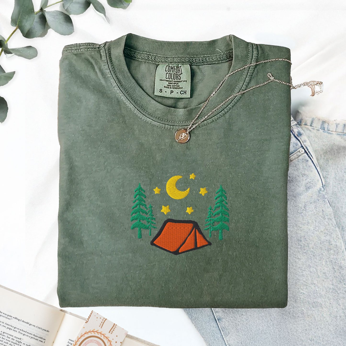 Cozy Camping Embroidered T-Shirt