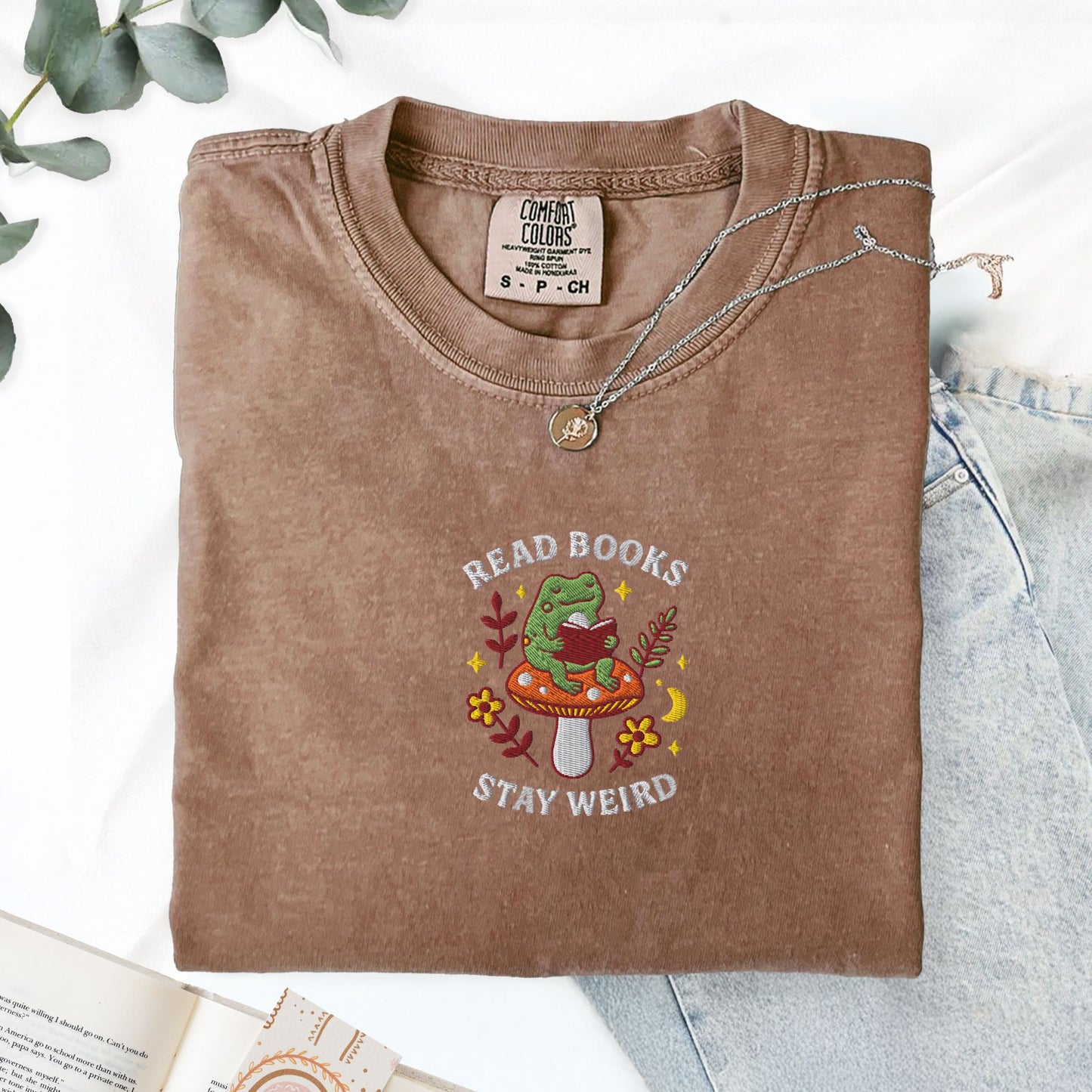 Read Books Stay Weird Mushroom Frog T-Shirt