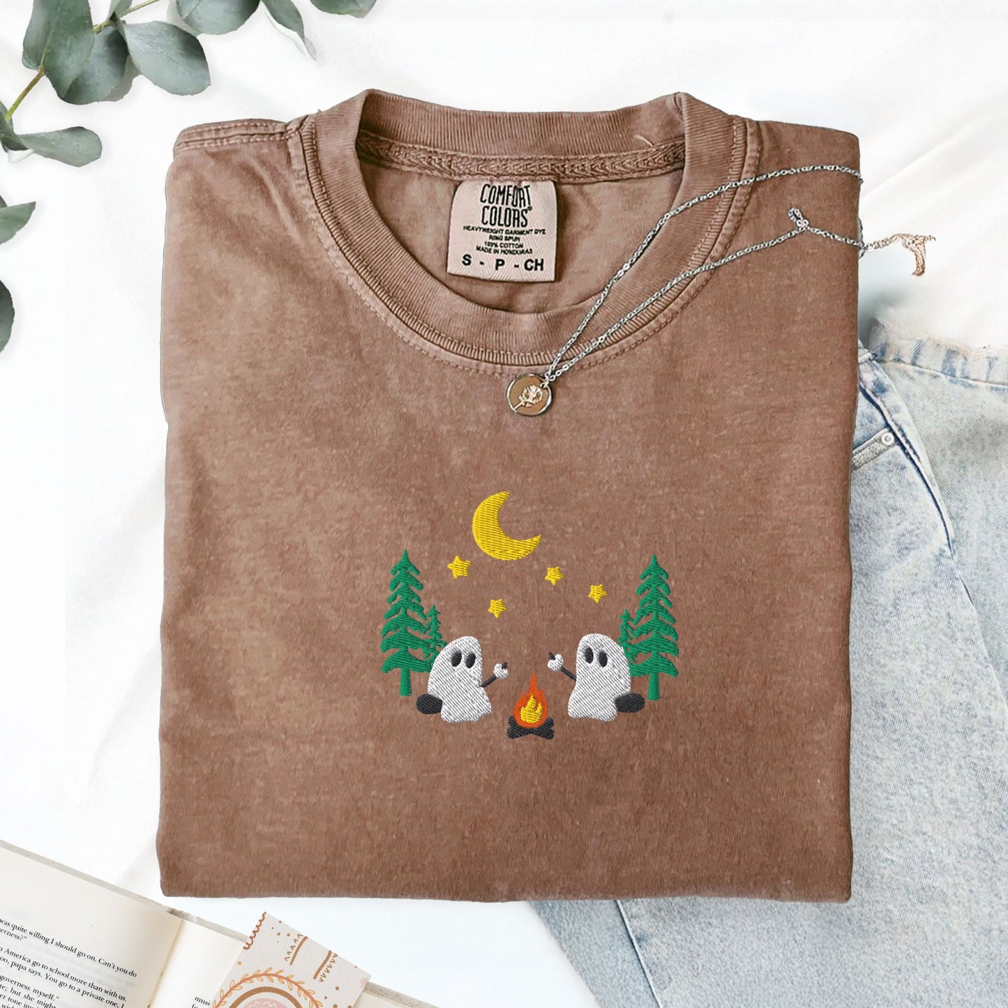 Ghosts Camping Embroidered T-Shirt