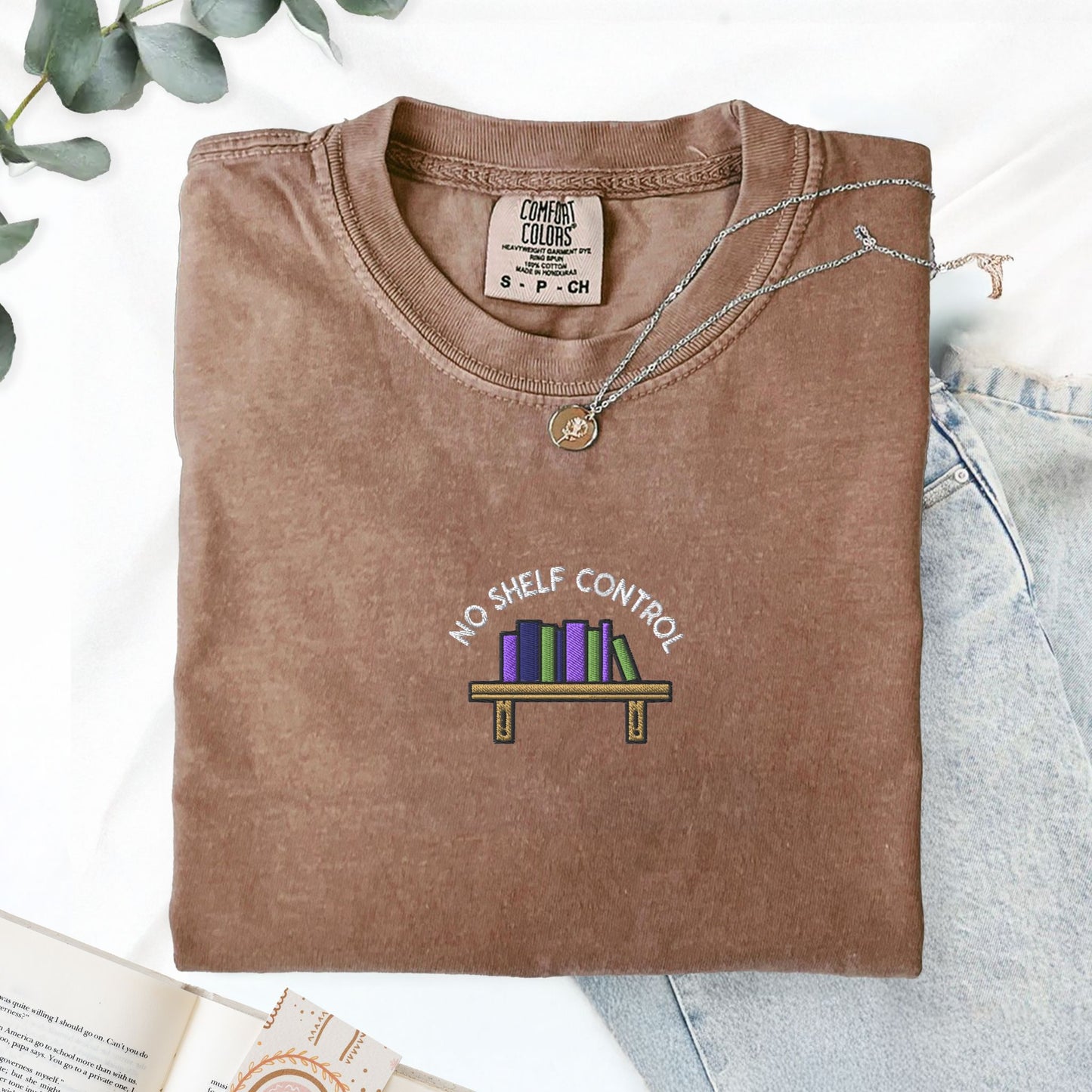 No Shelf Control Embroidered T-Shirt