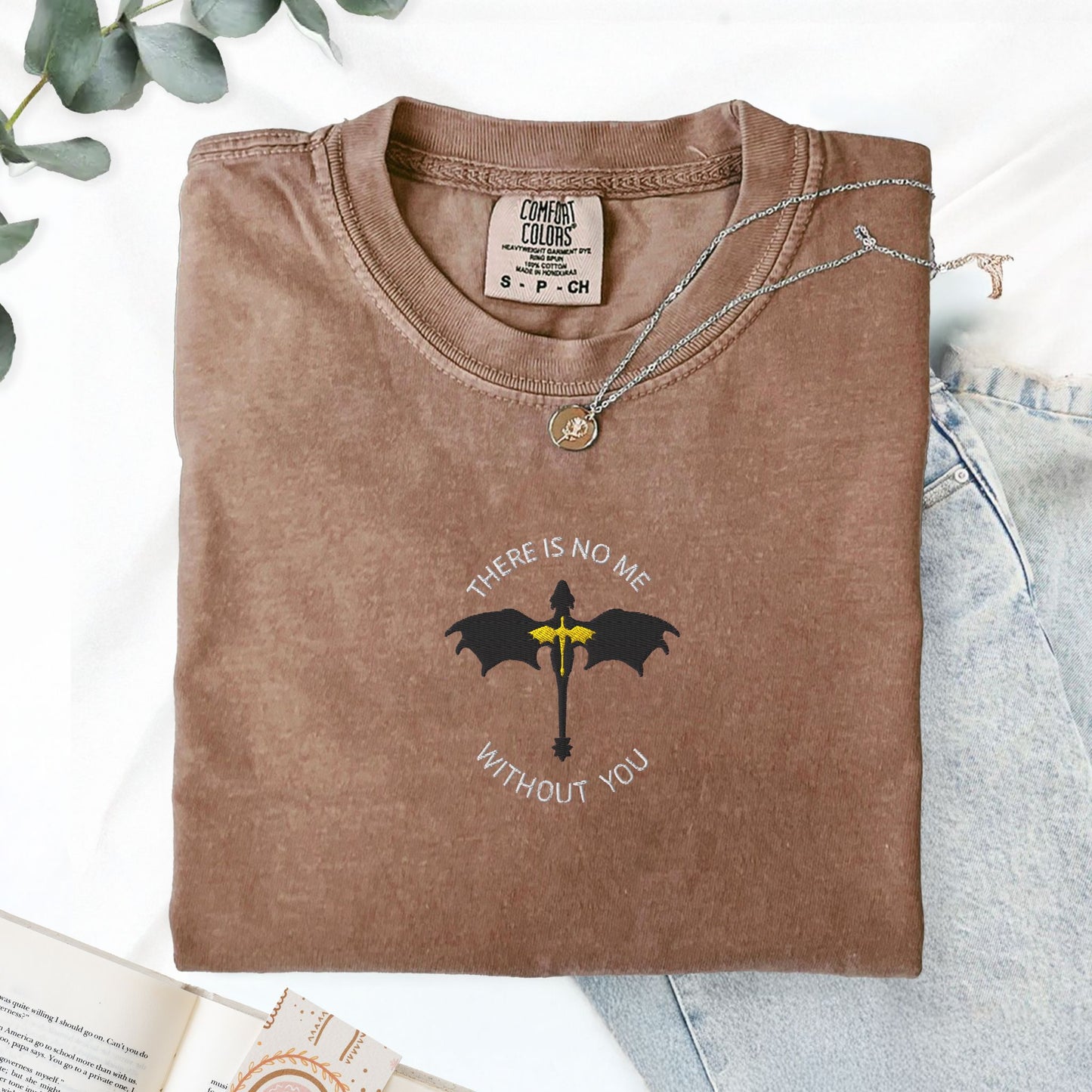 There Is No Me Without You Embroidered Dragons Tee