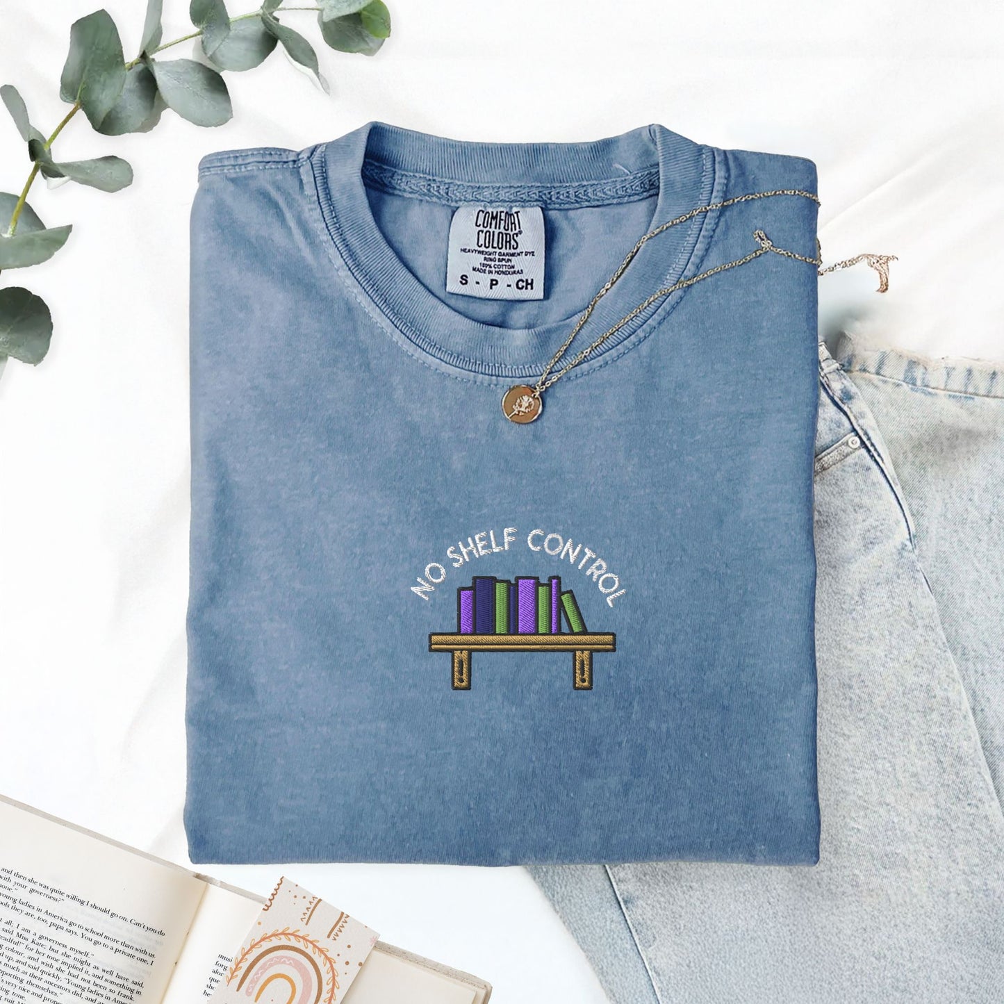 No Shelf Control Embroidered T-Shirt
