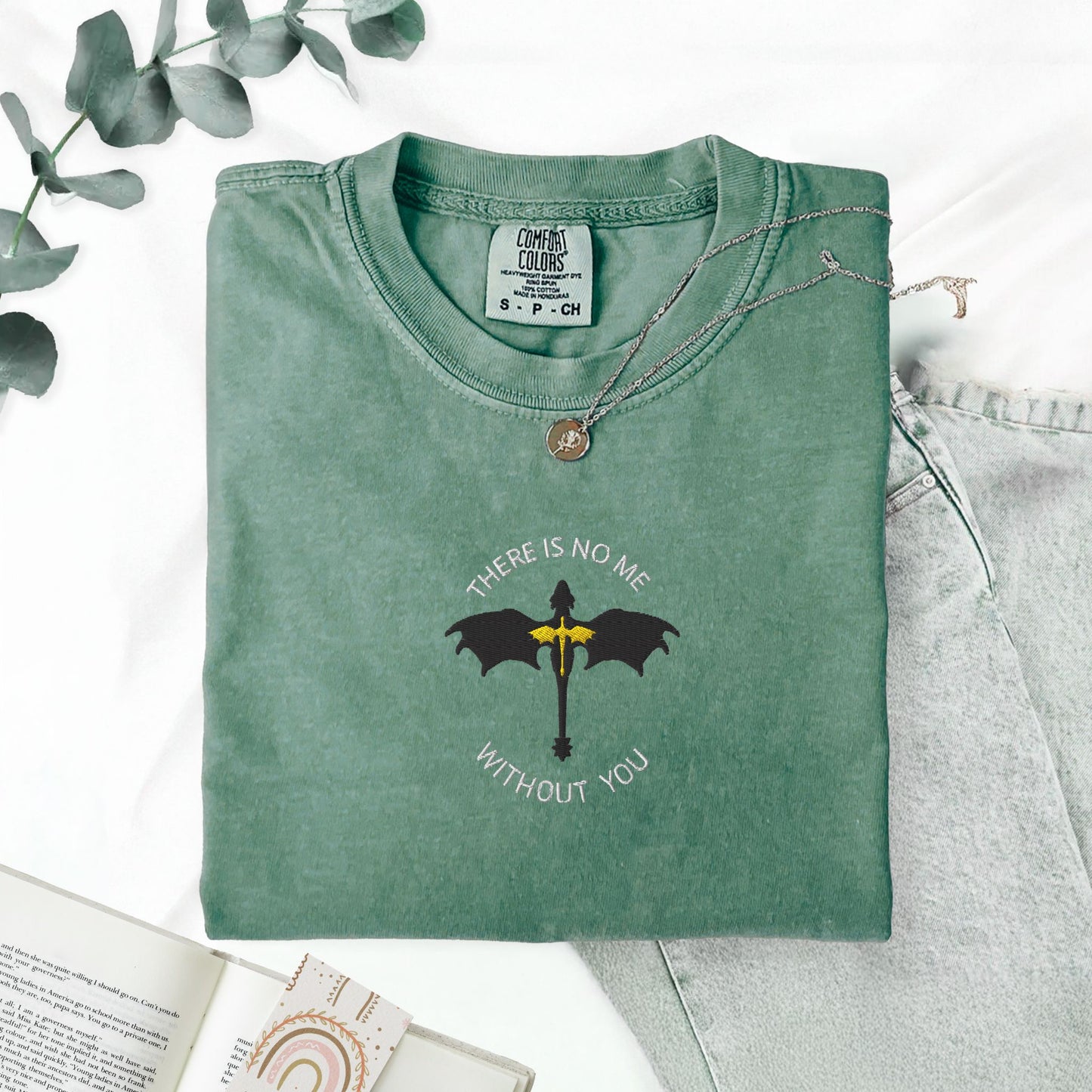 There Is No Me Without You Embroidered Dragons Tee