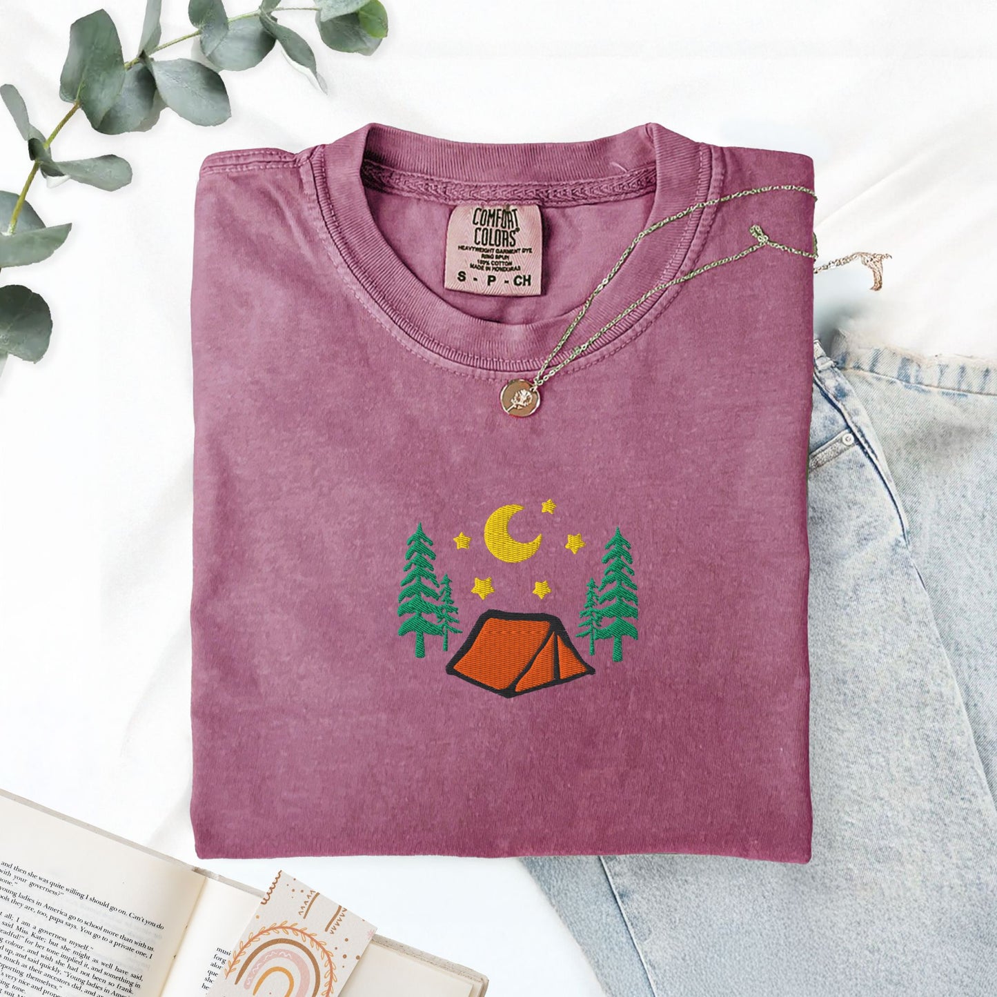 Cozy Camping Embroidered T-Shirt