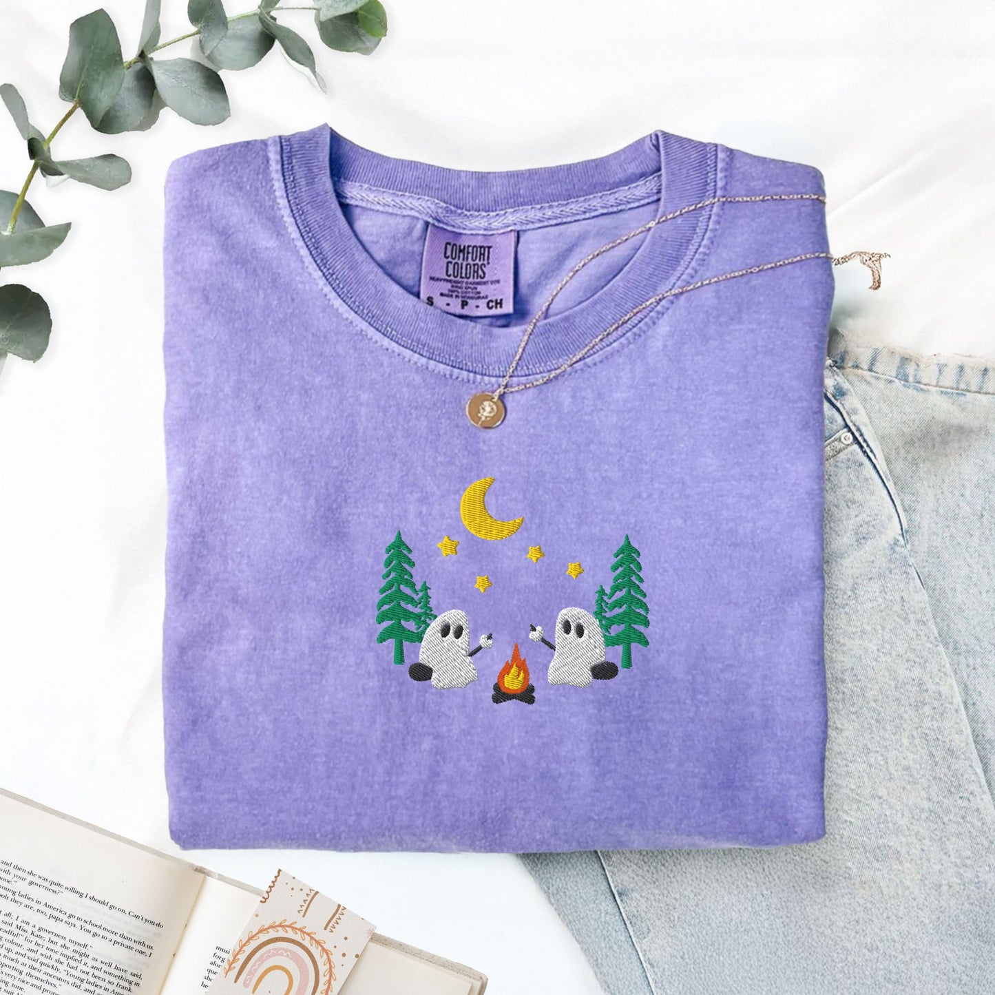 Ghosts Camping Embroidered T-Shirt