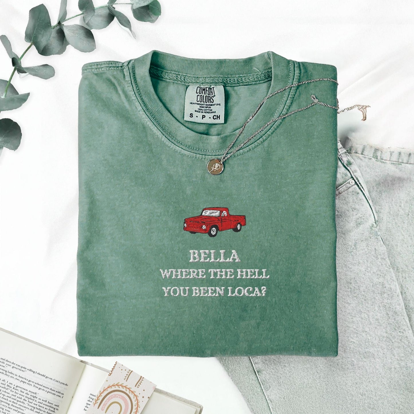 My Store Bella Where You Been Loca Embroidered T-Shirt Bella Where You Been Loca Embroidered T-Shirt