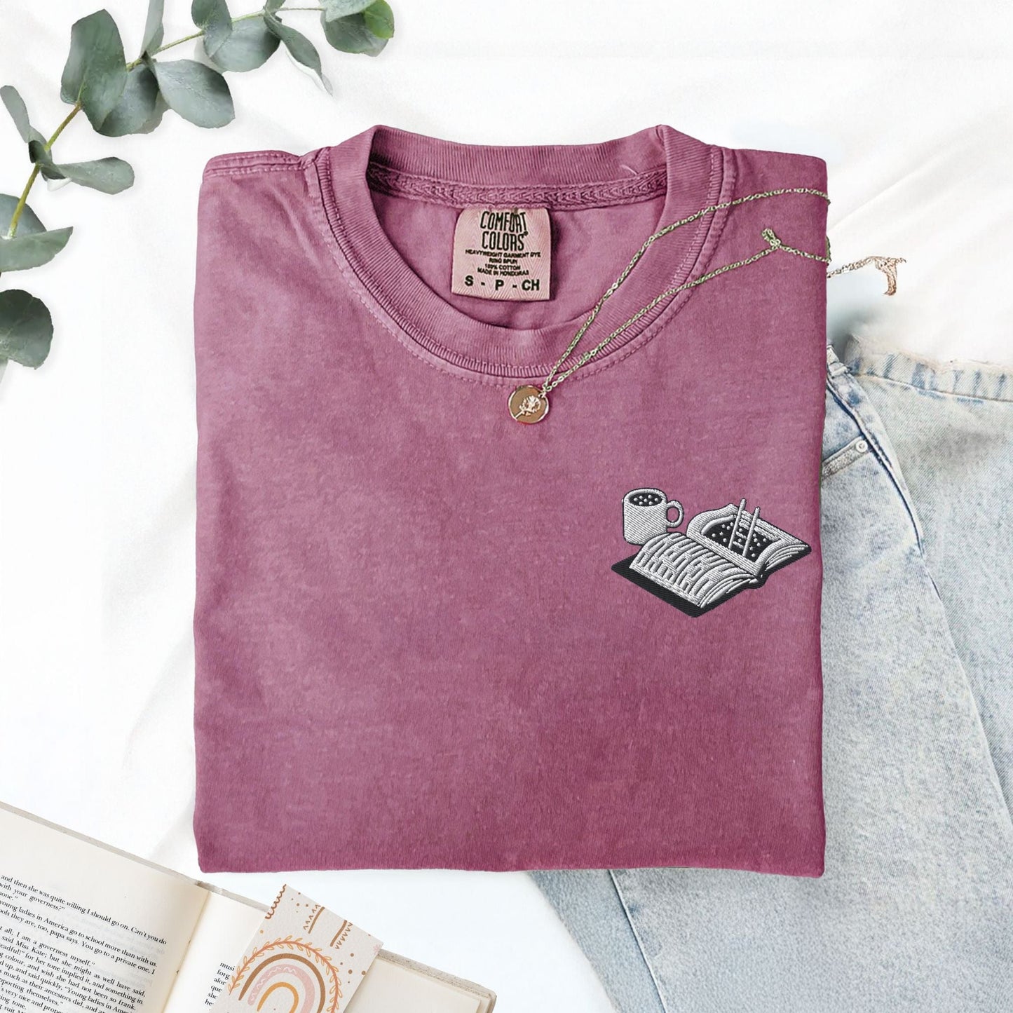 My Store Embroidered Reading is Magic T-Shirt Embroidered Reading is Magic T-Shirt