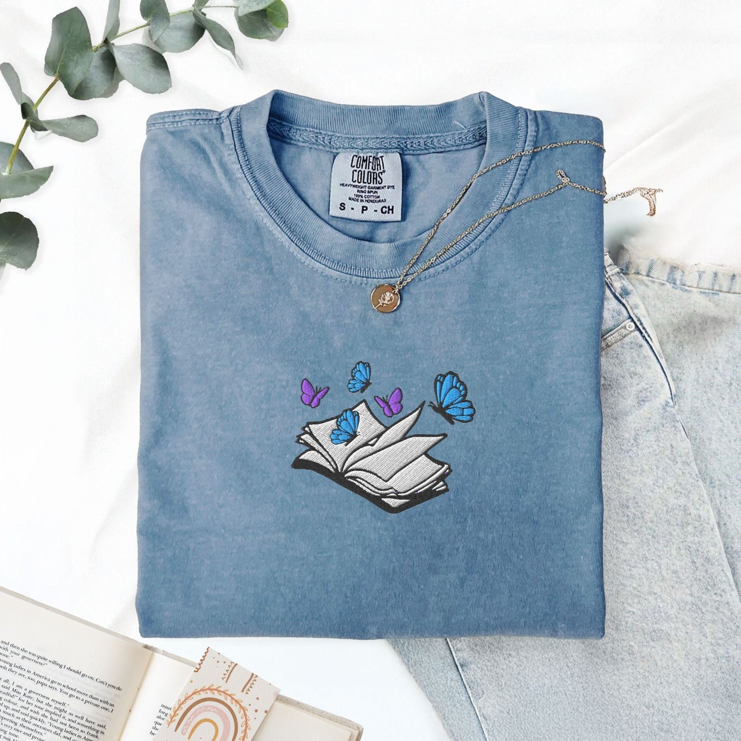 My Store Embroidered Little Osha Book with Butterflies Embroidered Little Osha Book with Butterflies