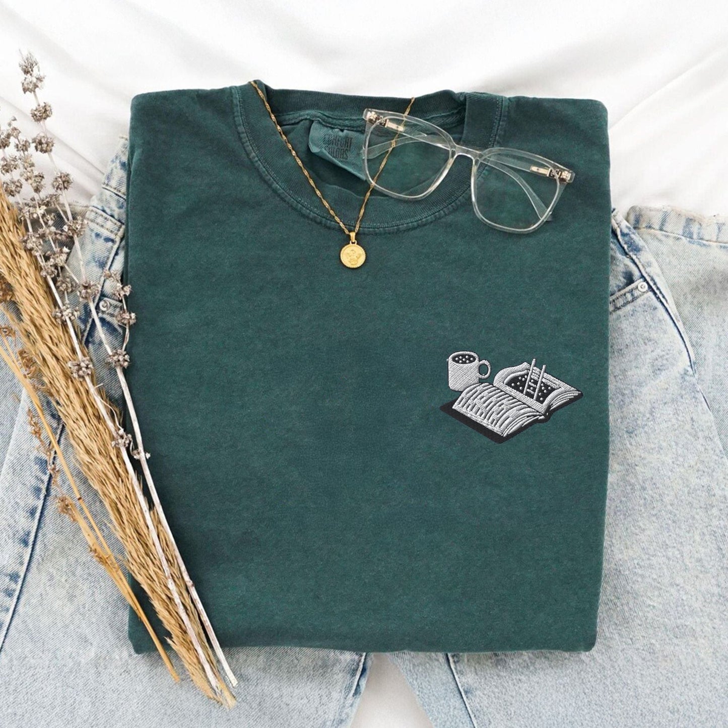 My Store Embroidered Reading is Magic T-Shirt Embroidered Reading is Magic T-Shirt