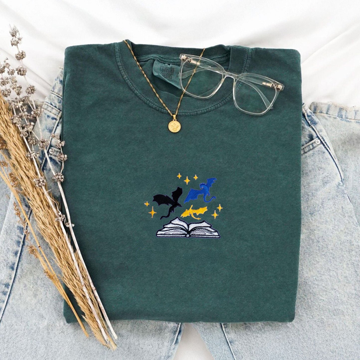 My Store Fourth Wing Embroidered T-Shirt Fourth Wing Embroidered T-Shirt