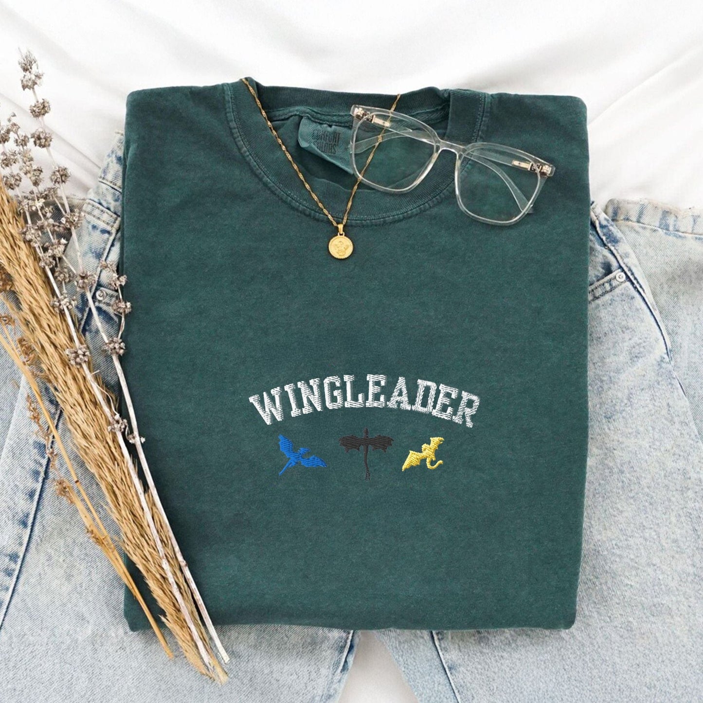 My Store Wingleader Embroidered Dragons Comfort Colors Tshirt Wingleader Embroidered Dragons Comfort Colors Tshirt
