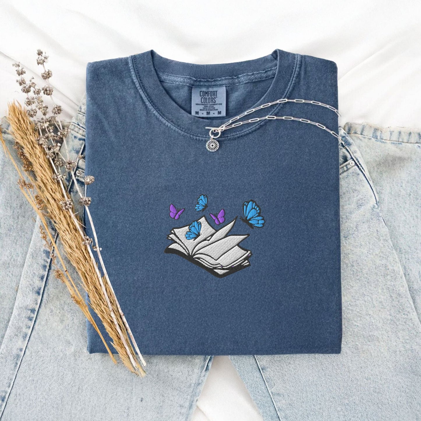 My Store Embroidered Little Osha Book with Butterflies Embroidered Little Osha Book with Butterflies