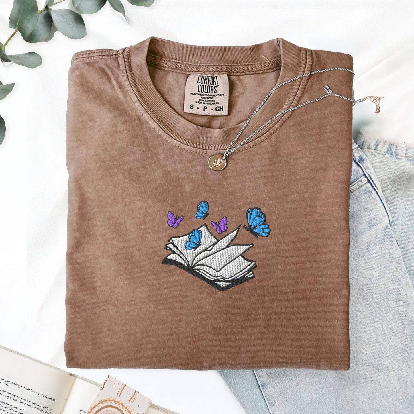 My Store Embroidered Little Osha Book with Butterflies Embroidered Little Osha Book with Butterflies