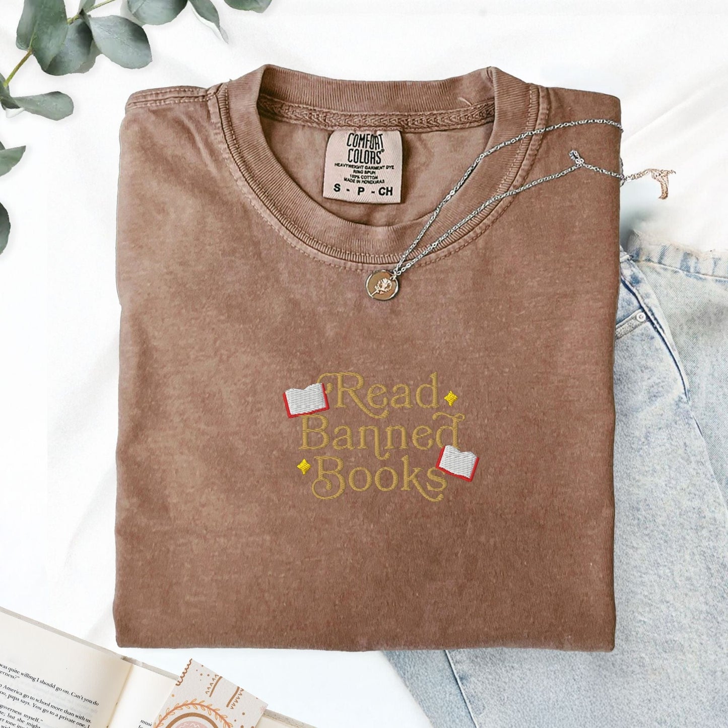 My Store Read Banned Books Embroidered T-Shirt Read Banned Books Embroidered T-Shirt