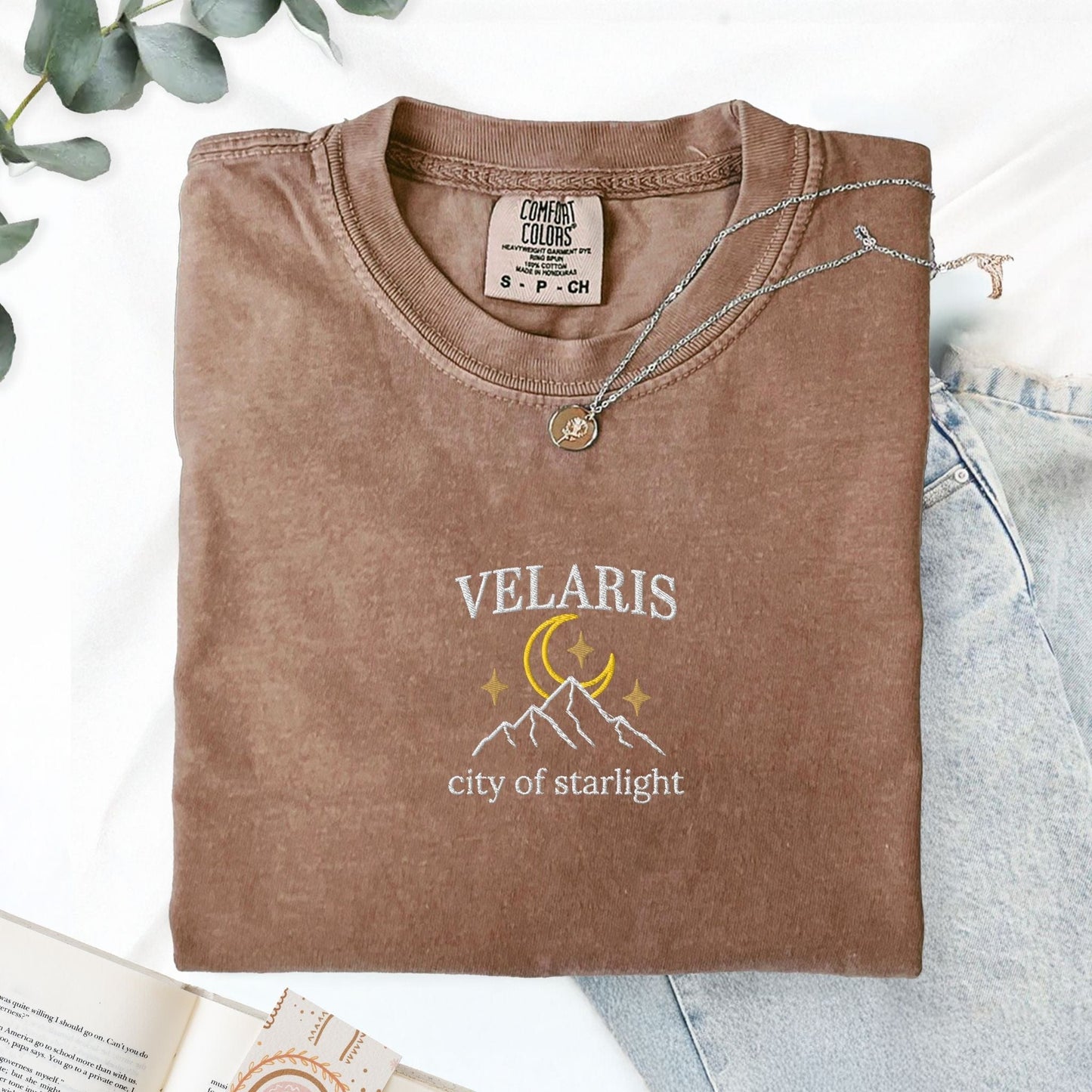 My Store Velaris City of Starlight Embroidered Comfort Colors T Shirt Velaris City of Starlight Embroidered Comfort Colors T Shirt