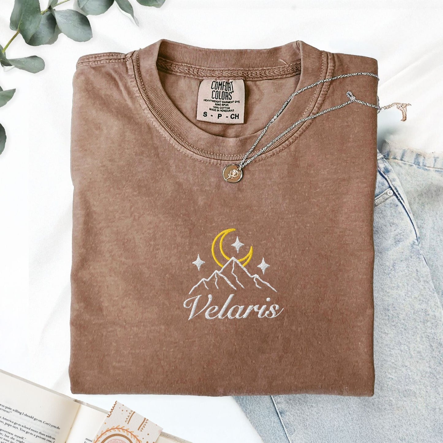 My Store Velaris City of Starlight Embroidered Comfort Colors T Shirt Velaris City of Starlight Embroidered Comfort Colors T Shirt