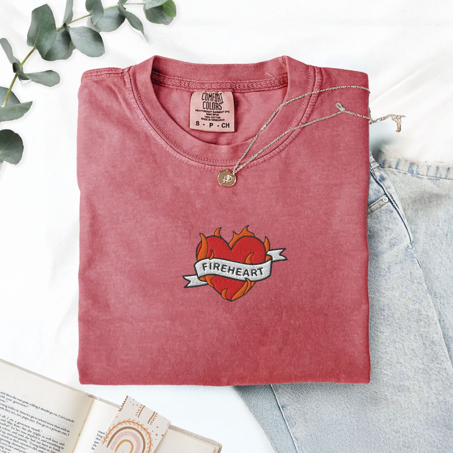 My Store Fireheart Embroidered Fantasy Book T-Shirt Fireheart Embroidered Fantasy Book T-Shirt
