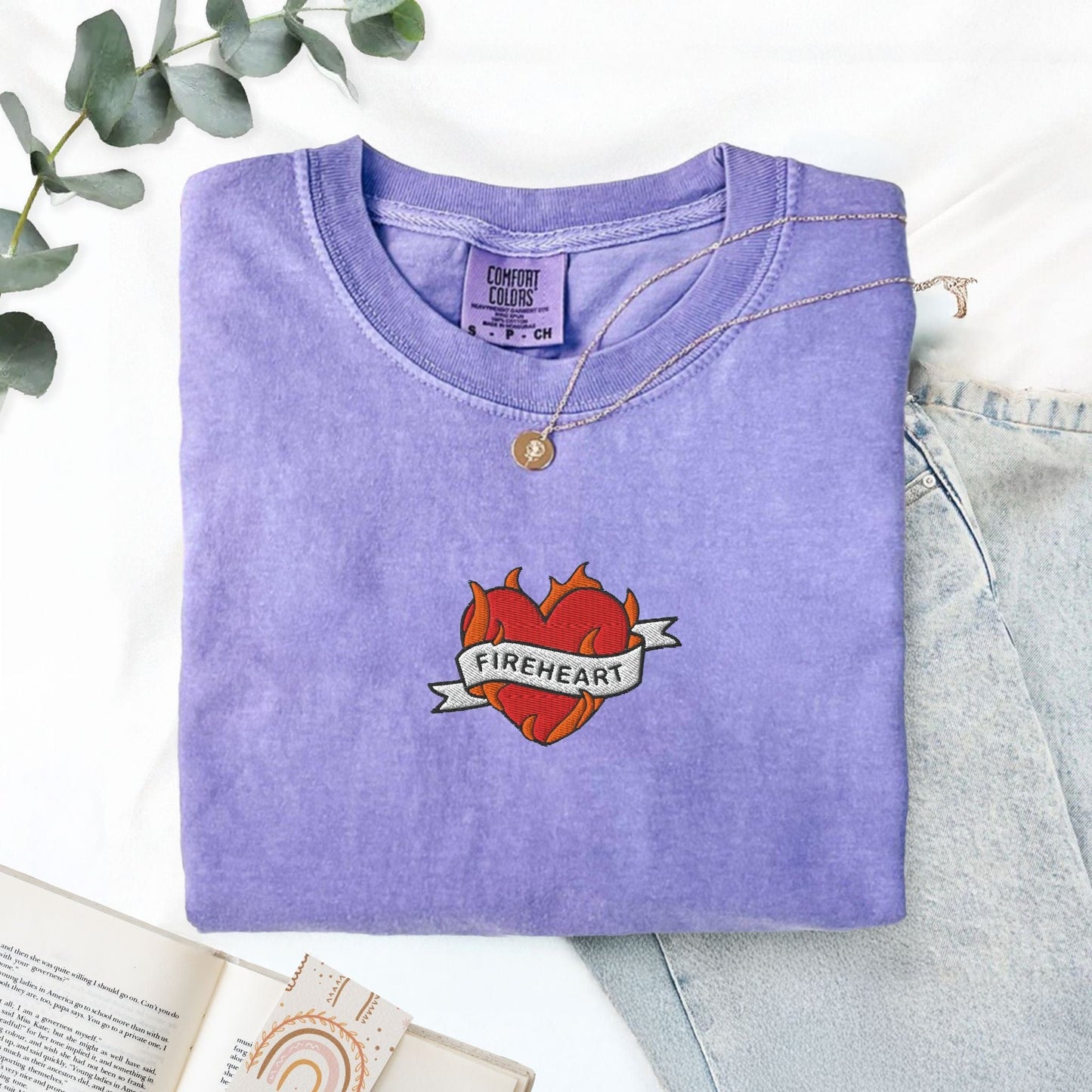 My Store Fireheart Embroidered Fantasy Book T-Shirt Fireheart Embroidered Fantasy Book T-Shirt