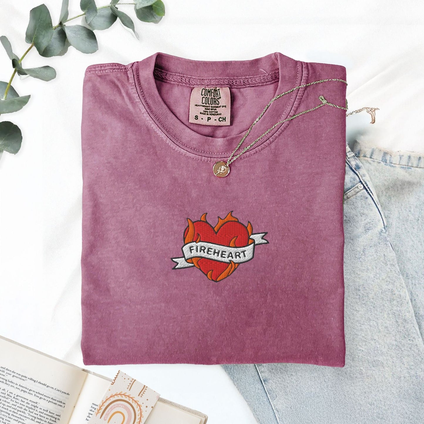 My Store Fireheart Embroidered Fantasy Book T-Shirt Fireheart Embroidered Fantasy Book T-Shirt