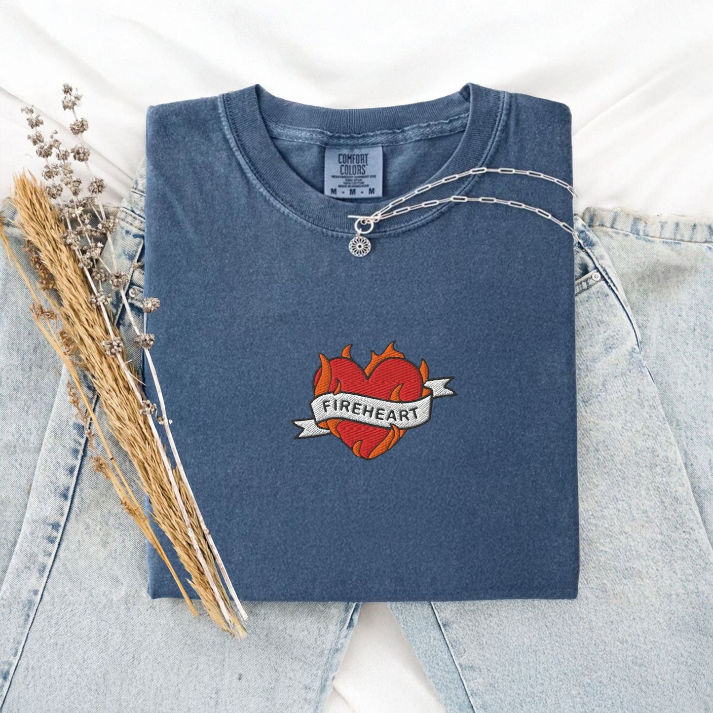 My Store Fireheart Embroidered Fantasy Book T-Shirt Fireheart Embroidered Fantasy Book T-Shirt