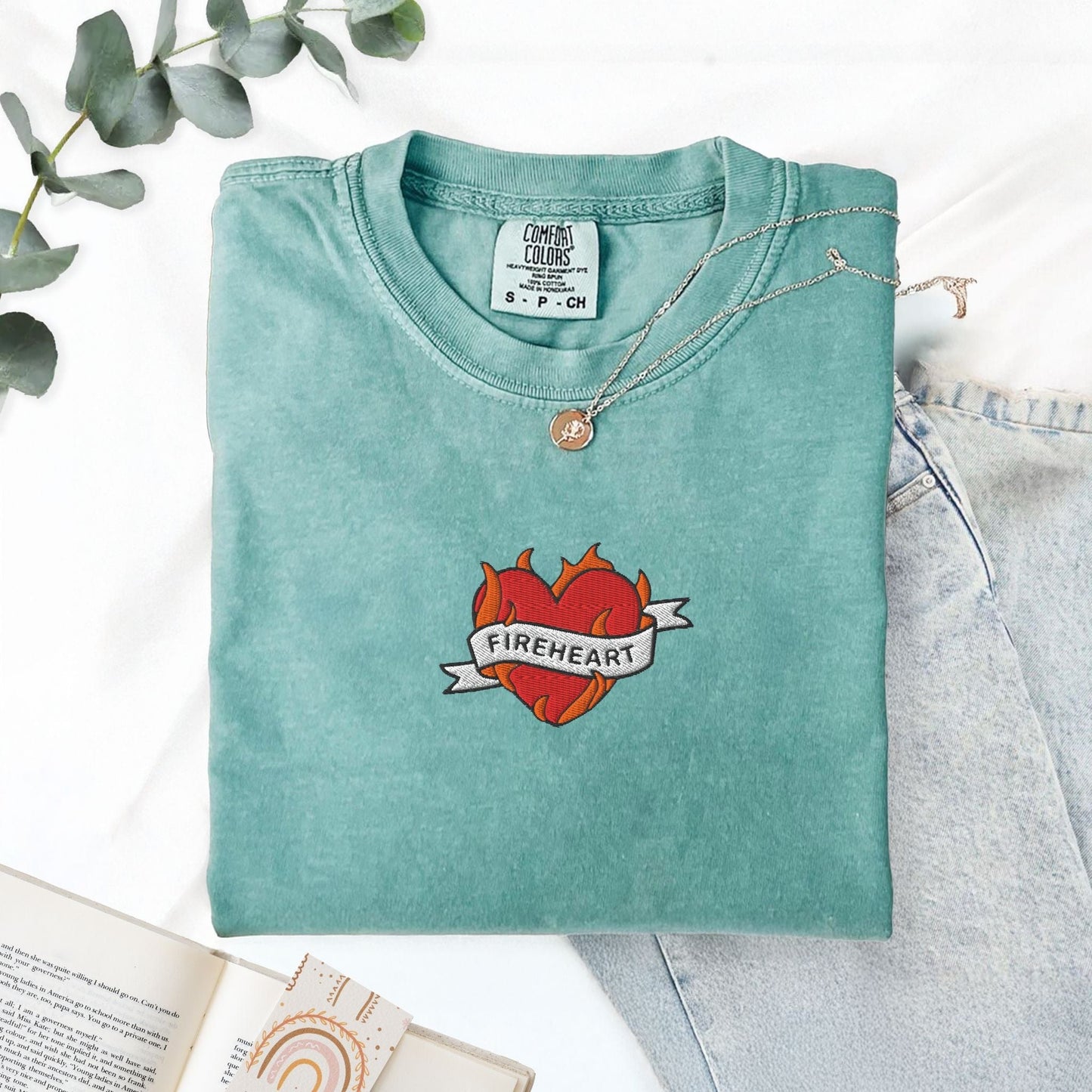 My Store Fireheart Embroidered Fantasy Book T-Shirt Fireheart Embroidered Fantasy Book T-Shirt