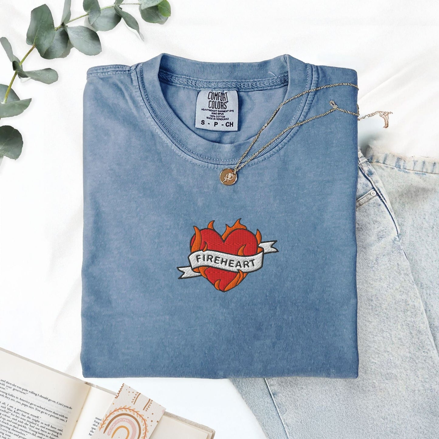 My Store Fireheart Embroidered Fantasy Book T-Shirt Fireheart Embroidered Fantasy Book T-Shirt