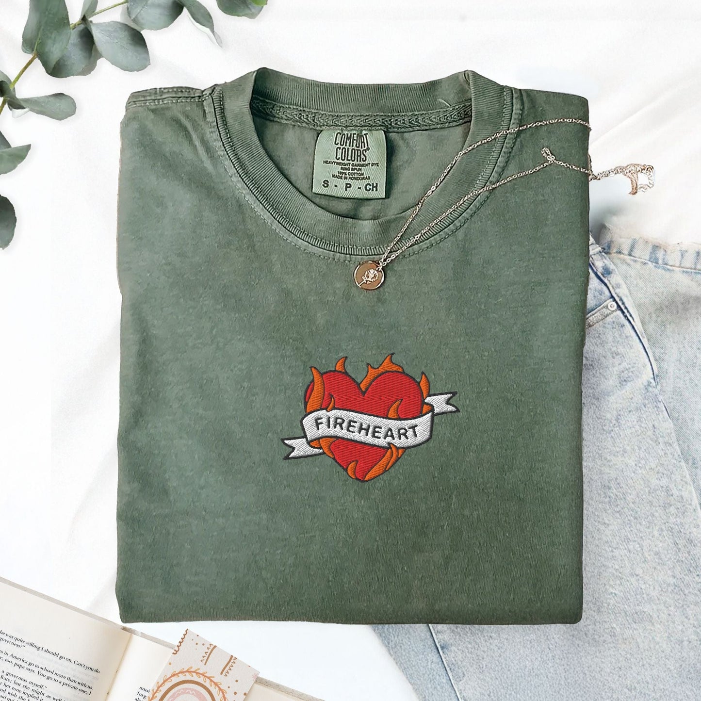 My Store Fireheart Embroidered Fantasy Book T-Shirt Fireheart Embroidered Fantasy Book T-Shirt