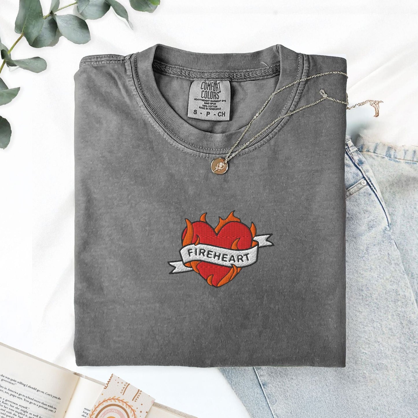 My Store Fireheart Embroidered Fantasy Book T-Shirt Fireheart Embroidered Fantasy Book T-Shirt