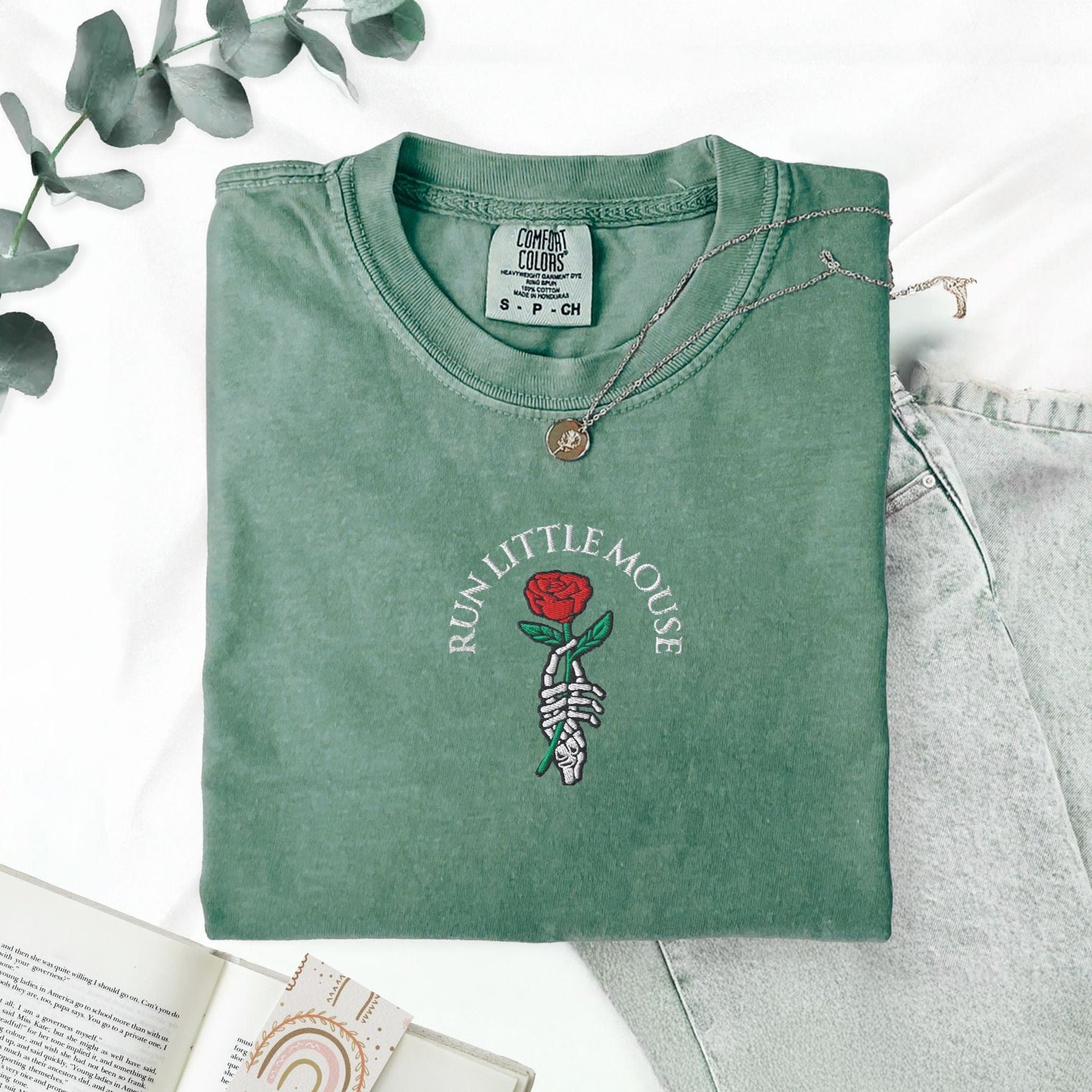 My Store Run Little Mouse Haunting Adeline Embroidered T-Shirt Run Little Mouse Haunting Adeline Embroidered T-Shirt