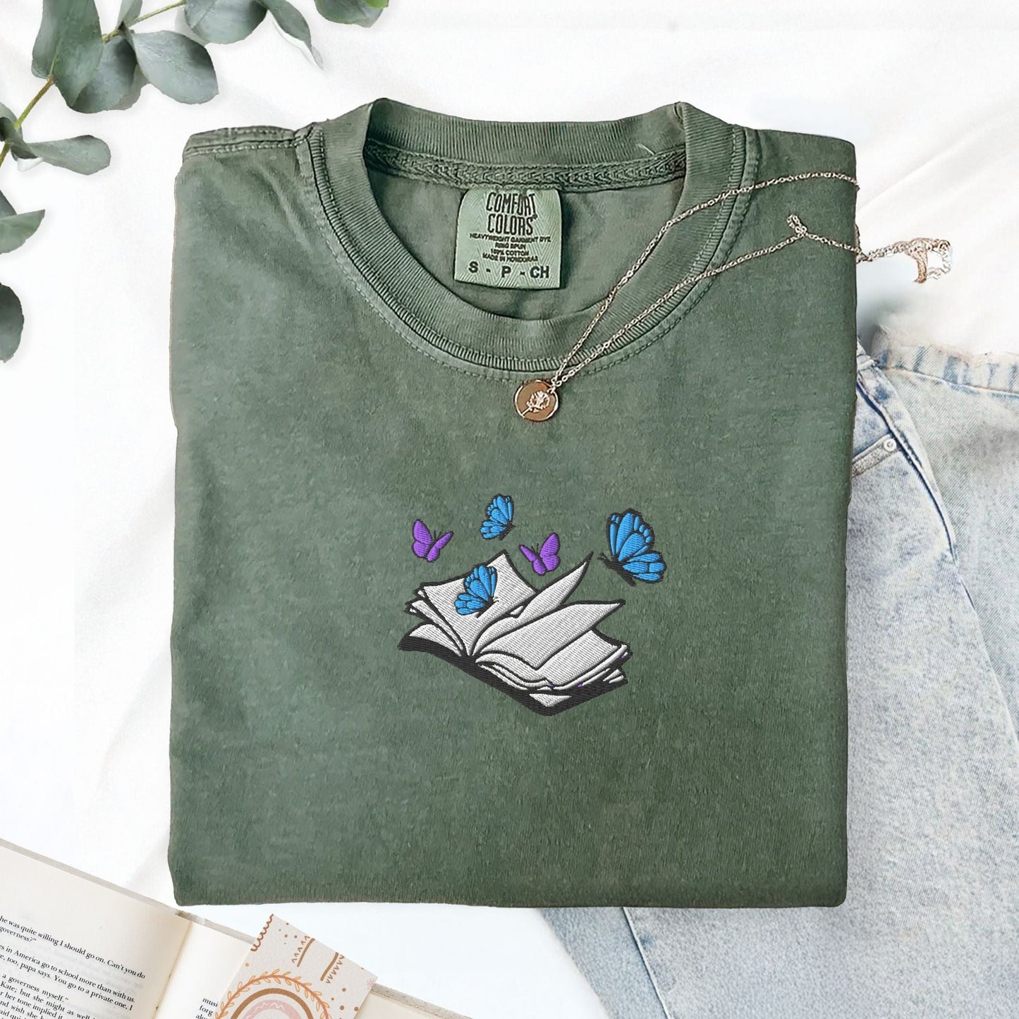 My Store Embroidered Little Osha Book with Butterflies Embroidered Little Osha Book with Butterflies