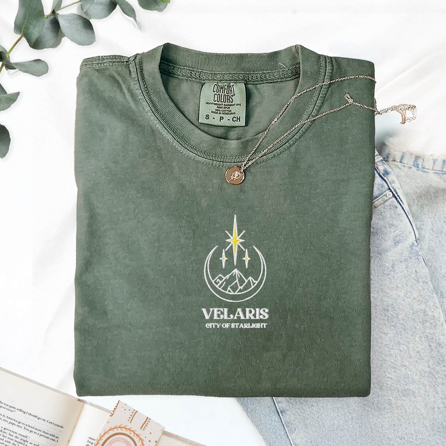 My Store Velaris City of Starlight Embroidered Comfort Colors tee Velaris City of Starlight Embroidered Comfort Colors tee