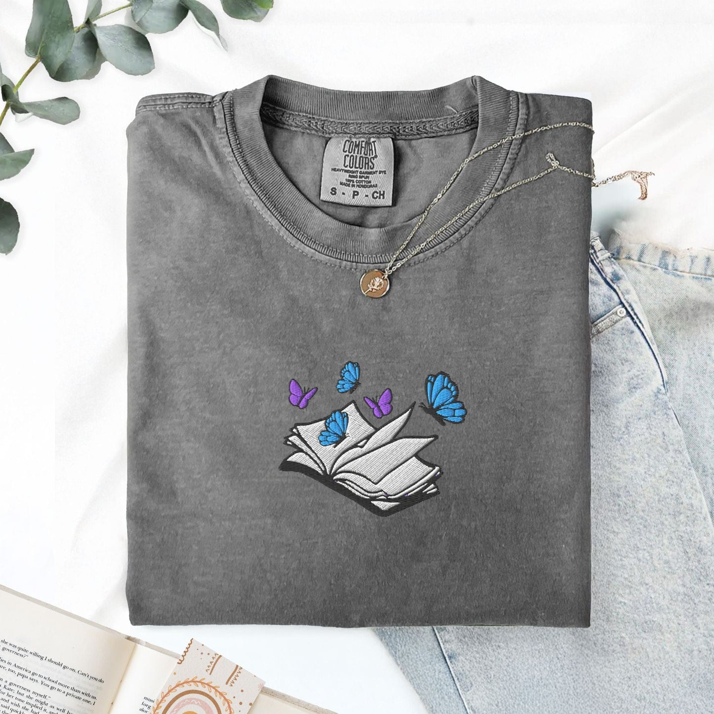 My Store Embroidered Little Osha Book with Butterflies Embroidered Little Osha Book with Butterflies