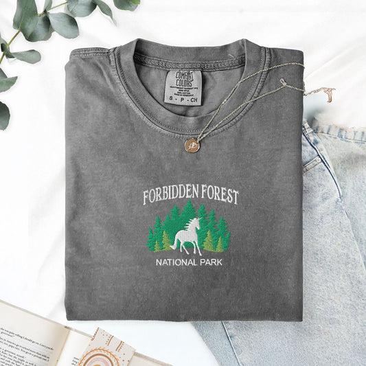 My Store Forbidden Forest National Park Embroidered T-Shirt Forbidden Forest National Park Embroidered T-Shirt