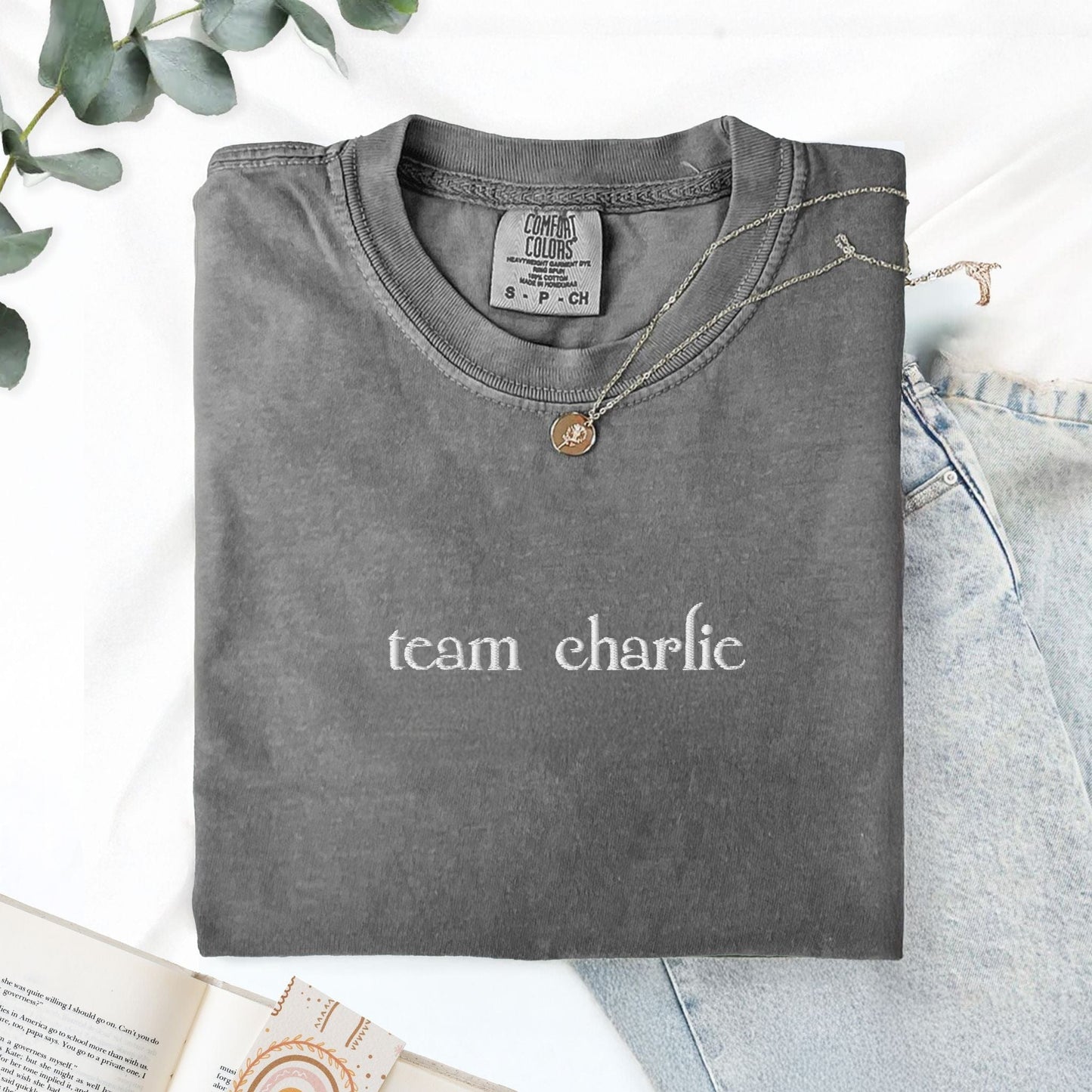 My Store Team Charlie Embroidered Comfort Colors T-Shirt Team Charlie Embroidered Comfort Colors T-Shirt