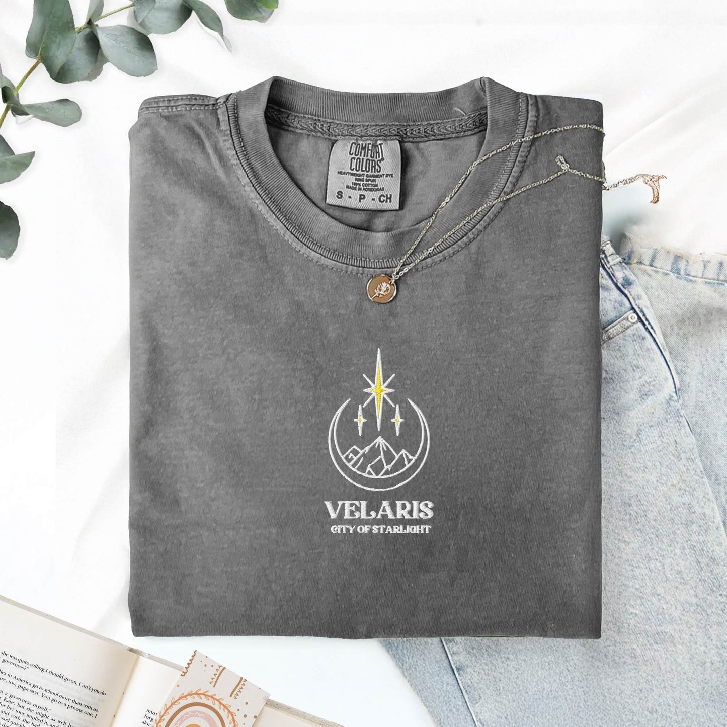 My Store Velaris City of Starlight Embroidered Comfort Colors tee Velaris City of Starlight Embroidered Comfort Colors tee