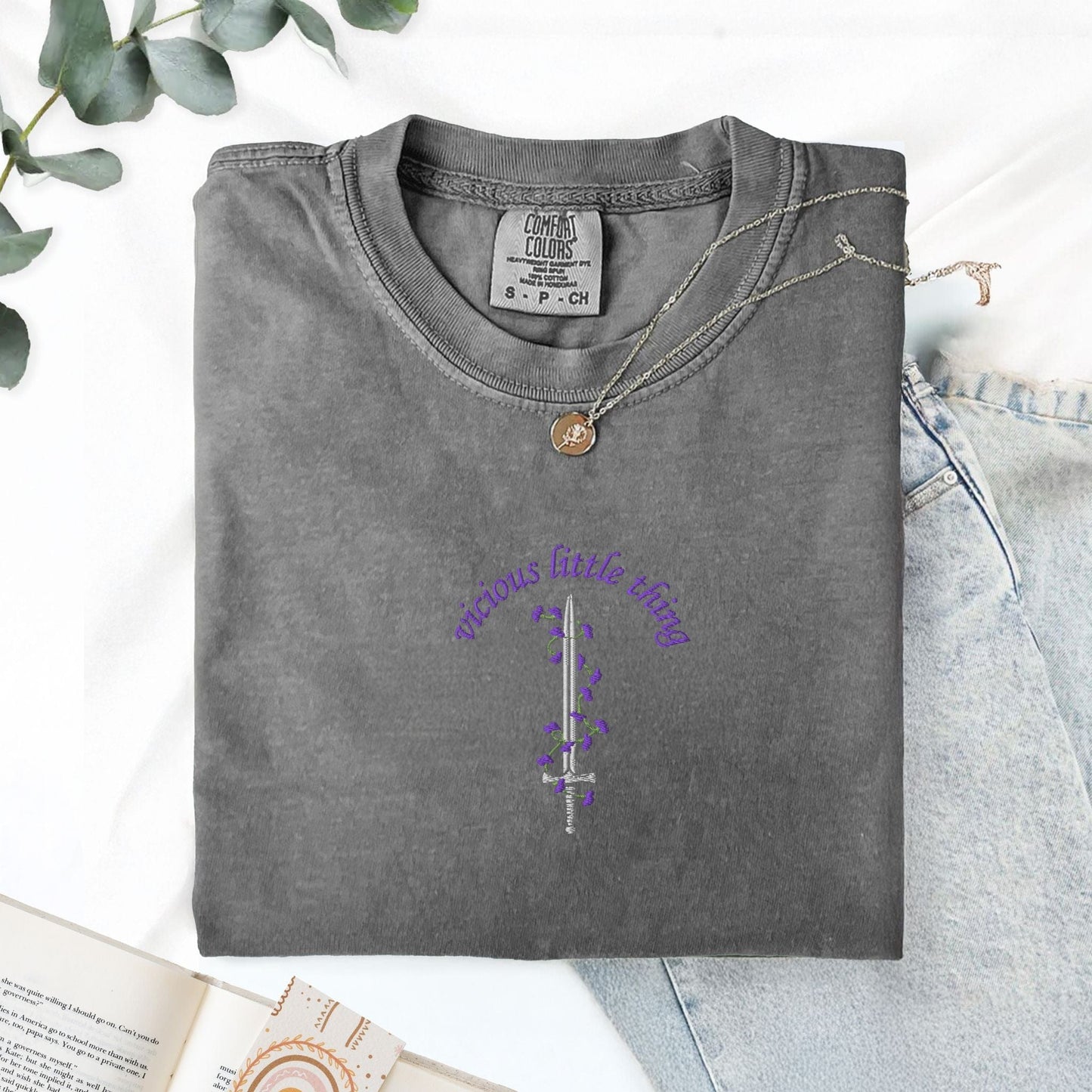 My Store Vicious Little Thing Embroidered Comfort Colors T-Shirt Vicious Little Thing Embroidered Comfort Colors T-Shirt