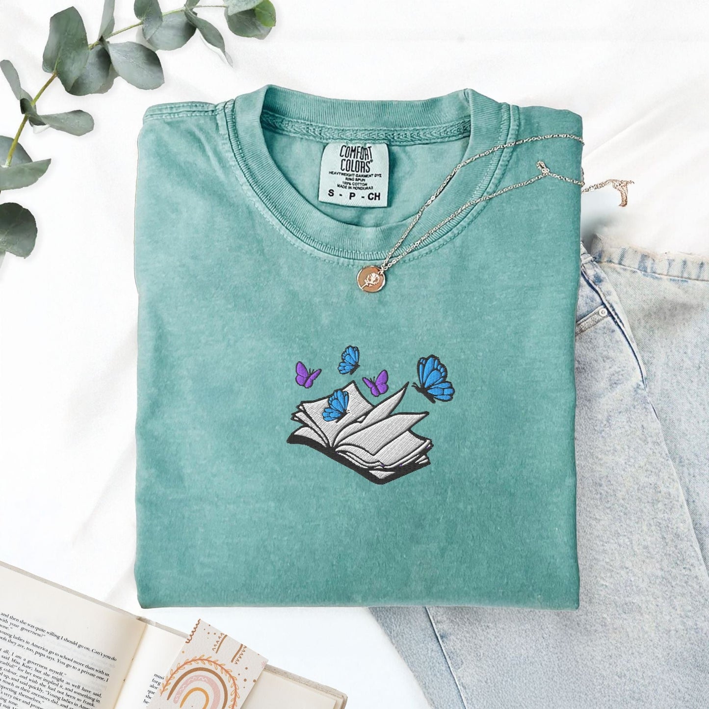 My Store Embroidered Little Osha Book with Butterflies Embroidered Little Osha Book with Butterflies