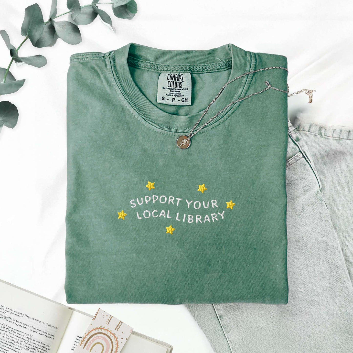 My Store Support Your Local Library Embroidered T-Shirt Support Your Local Library Embroidered T-Shirt