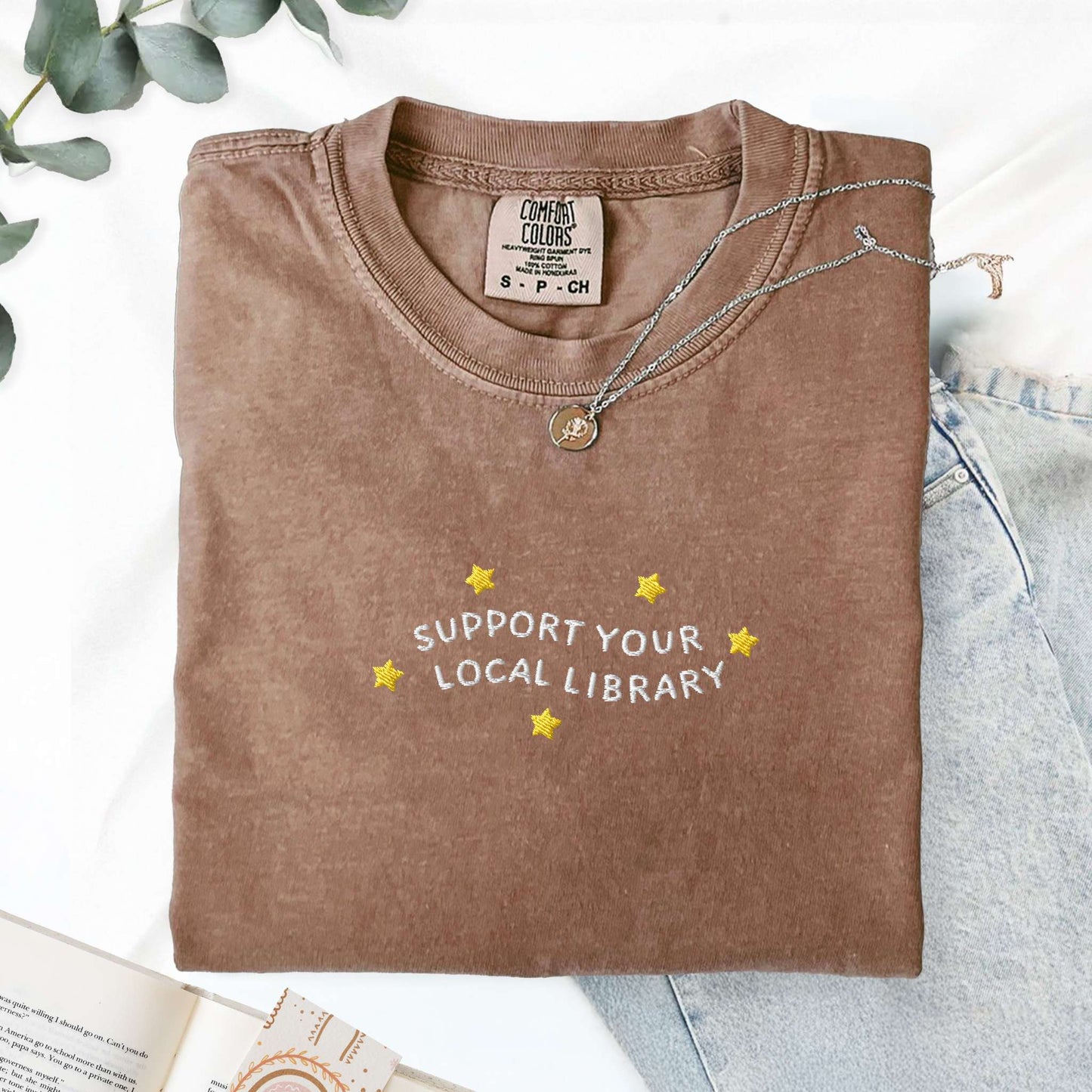 My Store Support Your Local Library Embroidered T-Shirt Support Your Local Library Embroidered T-Shirt